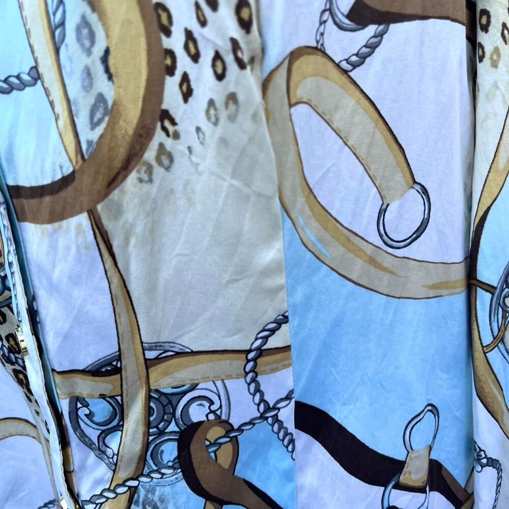 Cache Silk Blouse Y2k Equestrian Horse Bit Print … - image 7